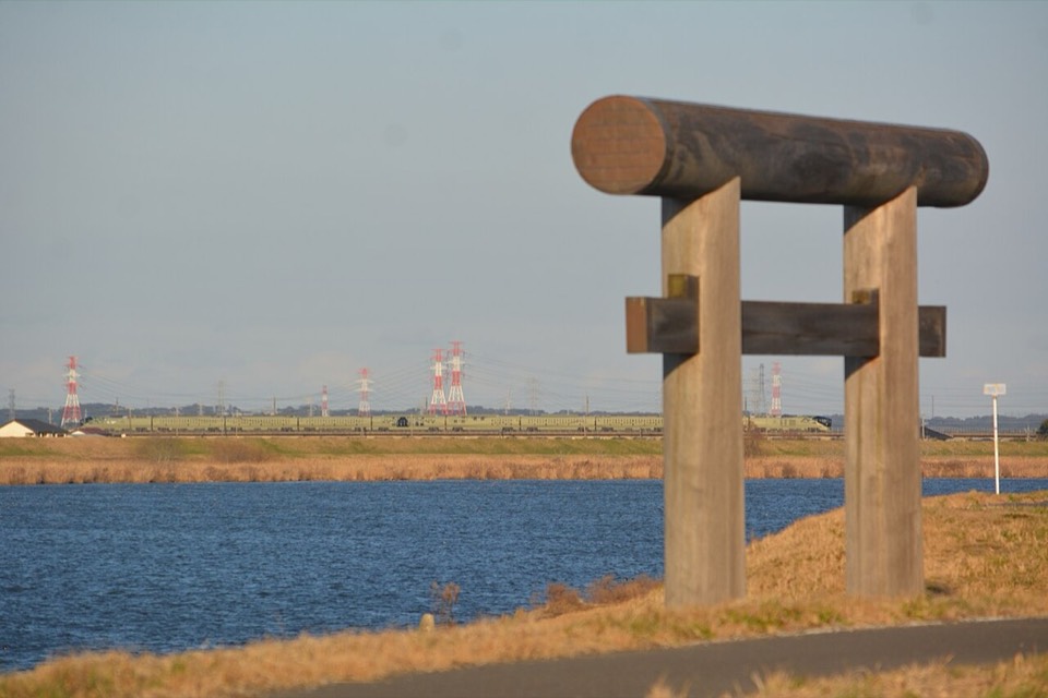 利根川のほとり